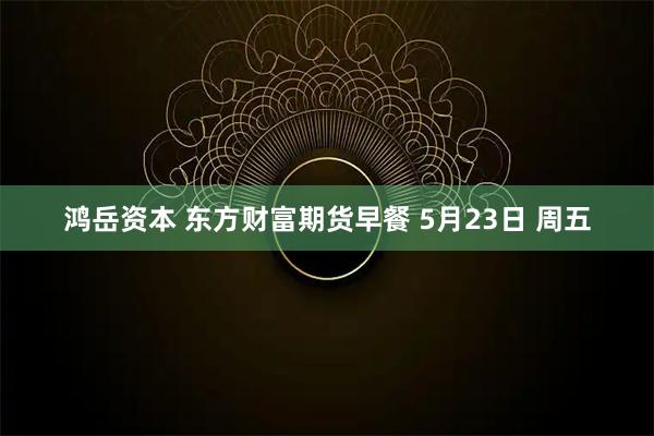 鸿岳资本 东方财富期货早餐 5月23日 周五